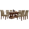 Mesa de Jantar 6 Lugares Genova com Vidro Chocolate/Off White/Marrom Claro - Cel Móveis