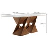 Mesa de Jantar 6 Lugares Genova/Luísa com Vidro Chocolate/Off White/Marrom Claro - Cel Móveis
