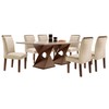 Mesa de Jantar 6 Lugares Genova/Luísa com Vidro Chocolate/Off White/Bege - Cel Móveis