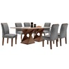 Mesa de Jantar 6 Lugares Genova/Luísa com Vidro Chocolate/Off White/Cinza - Cel Móveis