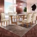 Mesa de Jantar 6 Lugares Nápoles/Luísa com Vidro Cinamomo/Off White/Bege - Cel Móveis