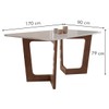 Mesa de Jantar 6 Lugares Nápoles/Luísa com Vidro Chocolate/Off White/Cinza - Cel Móveis