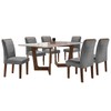 Mesa de Jantar 6 Lugares Nápoles/Luísa com Vidro Chocolate/Off White/Cinza - Cel Móveis