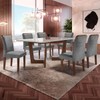 Mesa de Jantar 6 Lugares Nápoles/Luísa com Vidro Chocolate/Off White/Cinza - Cel Móveis