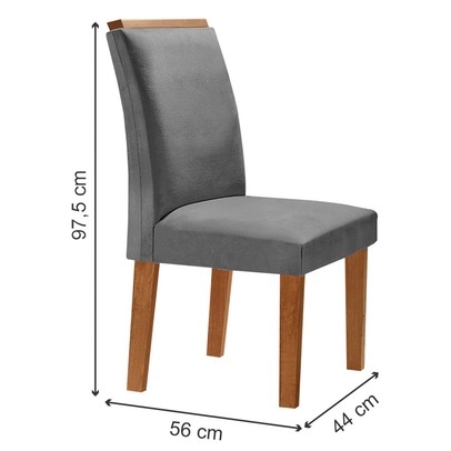 Mesa de Jantar 6 Lugares Nápoles/Luísa com Vidro Cinamomo/Off White/Cinza - Cel Móveis