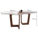 Mesa de Jantar 8 Lugares Nápoles/Genova com Vidro Chocolate/Off White/Marrom Claro - Cel Móveis