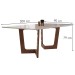 Mesa de Jantar 8 Lugares Nápoles/Genova com Vidro Chocolate/Off White/Cinza - Cel Móveis
