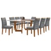 Mesa de Jantar 8 Lugares Nápoles/Genova com Vidro Cinamomo/Off White/Cinza - Cel Móveis