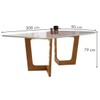 Mesa de Jantar 8 Lugares Nápoles/Genova com Vidro Cinamomo/Off White/Cinza - Cel Móveis