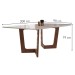 Mesa de Jantar 8 Lugares Nápoles/Luísa com Vidro Chocolate/Off White/Marrom Claro - Cel Móveis