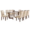 Mesa de Jantar 8 Lugares Nápoles/Luísa com Vidro Chocolate/Off White/Bege - Cel Móveis