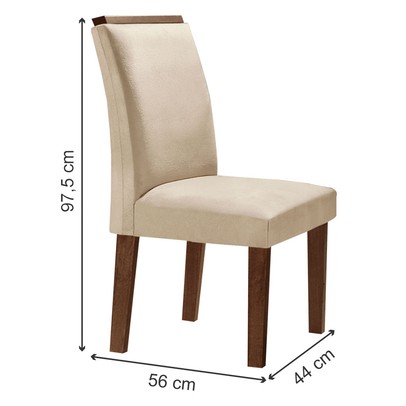 Mesa de Jantar 8 Lugares Nápoles/Luísa com Vidro Chocolate/Off White/Bege - Cel Móveis