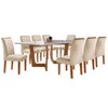 Mesa de Jantar 8 Lugares Nápoles/Luísa com Vidro Cinamomo/Off White/Bege - Cel Móveis