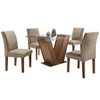 Mesa de Jantar 4 Lugares Classic com Vidro Chocolate/Pena - Cel Móveis