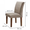 Mesa de Jantar 4 Lugares Classic com Vidro Chocolate/Linho Cinza - Cel Móveis