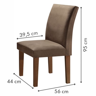 Mesa de Jantar 6 Lugares Classic com Vidro Chocolate/Animale Marrom - Cel Móveis