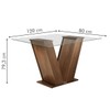 Mesa de Jantar 4 Lugares Classic/Vitória com Vidro Chocolate/Animale Marrom - Cel Móveis