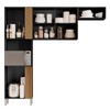 Cozinha Compacta Juma 5 Portas 3 Prateleiras Preto Fosco/Atacama - Aramóveis