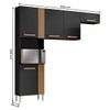 Cozinha Compacta Juma 5 Portas 3 Prateleiras Preto Fosco/Atacama - Aramóveis