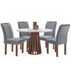 Mesa de Jantar 4 Lugares Kansas/Arizona com Vidro Chocolate/Off White/Suede Cinza 17990 - Cel Móveis