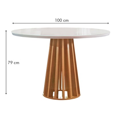 Mesa de Jantar 4 Lugares Kansas/Arizona com Vidro Cinamomo/Off White/Suede Cru 17990 - Cel Móveis