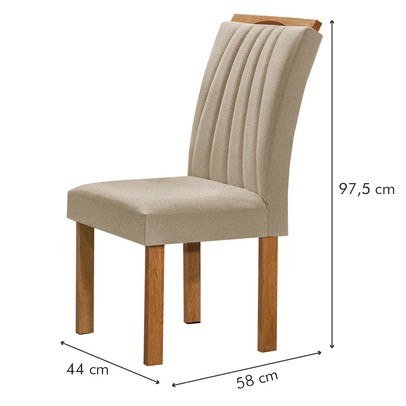 Mesa de Jantar 4 Lugares Kansas/Arizona com Vidro Cinamomo/Off White/Suede Cru 17990 - Cel Móveis