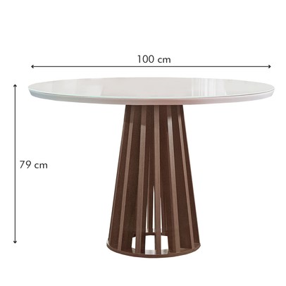 Mesa de Jantar 4 Lugares Kansas/Arthus com Vidro Chocolate/Off White/Suede Bege 17991 - Cel Móveis