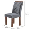 Mesa de Jantar 4 Lugares Kansas/Arthus com Vidro Chocolate/Off White/Suede Cinza 17991 - Cel Móveis