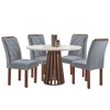 Mesa de Jantar 4 Lugares Kansas/Arthus com Vidro Chocolate/Off White/Suede Cinza 17991 - Cel Móveis