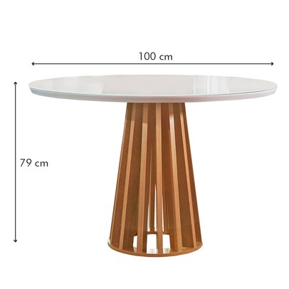 Mesa de Jantar 4 Lugares Kansas/Arthus com Vidro Cinamomo/Off White/Suede Bege 17991 - Cel Móveis