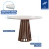 Mesa de Jantar 4 Lugares Kansas/Canela com Vidro Chocolate/Off White/Suede Bege 17992 - Cel Móveis