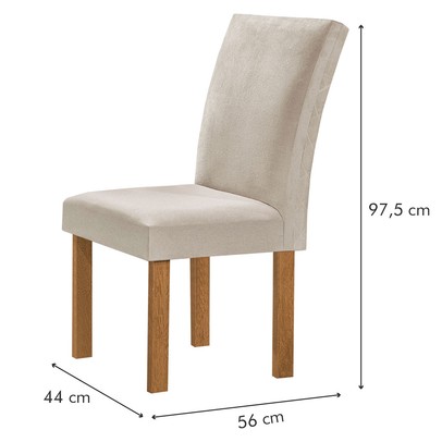 Mesa de Jantar 4 Lugares Kansas/Canela com Vidro Cinamomo/Off White/Suede Bege 17992 - Cel Móveis