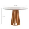 Mesa de Jantar 4 Lugares Kansas/Canela com Vidro Cinamomo/Off White/Suede Cinza 17992 - Cel Móveis