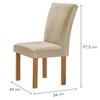 Mesa de Jantar 4 Lugares Kansas/Canela com Vidro Cinamomo/Off White/Suede Cru 17992 - Cel Móveis