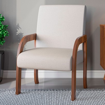 Poltrona Veneza Seda/Linho Amêndoa - Vian