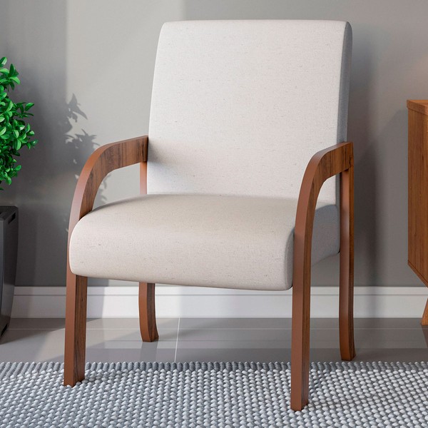 Poltrona Veneza Seda/Linho Amêndoa - Vian