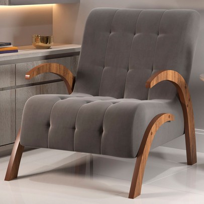 Poltrona Cecilia Seda/Grafite - Vian