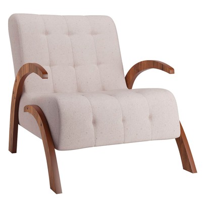 Poltrona Cecilia Seda/Linho Amêndoa - Vian