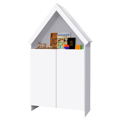 Cômoda Infantil Magia 2 Portas 4 Prateleiras Flex Branco/Rosa - Gabrielli Móveis