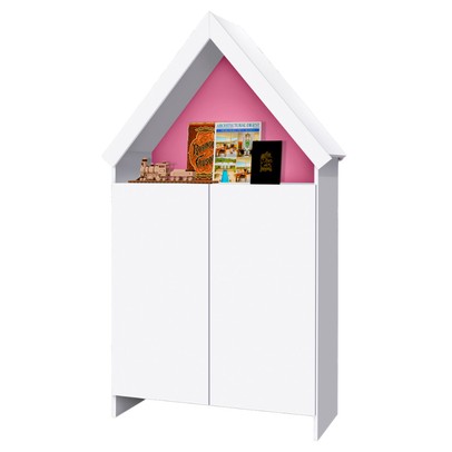 Cômoda Infantil Magia 2 Portas 4 Prateleiras Flex Branco/Rosa - Gabrielli Móveis