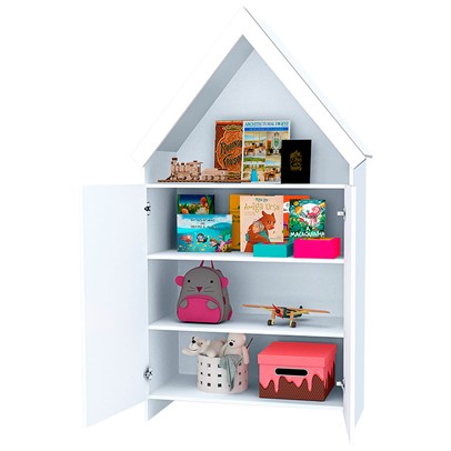 Cômoda Infantil Magia 2 Portas 4 Prateleiras Flex Branco/Rosa - Gabrielli Móveis