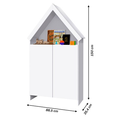 Cômoda Infantil Magia 2 Portas 4 Prateleiras Flex Branco/Rosa - Gabrielli Móveis