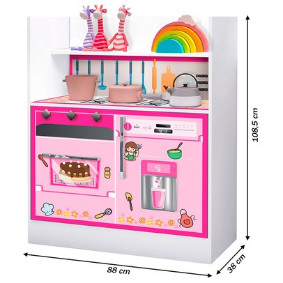 Cômoda Infantil Magia 2 Portas 1 Gaveta Branco/Rosa - Gabrielli Móveis