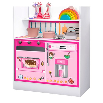 Cômoda Infantil Magia 2 Portas 1 Gaveta Branco/Rosa - Gabrielli Móveis