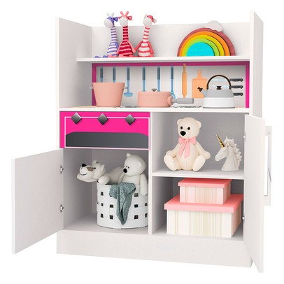 Cômoda Infantil Magia 2 Portas 1 Gaveta Branco/Rosa - Gabrielli Móveis