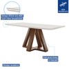 Mesa de Jantar 4 Lugares Kyra/Arizona com Vidro Chocolate/Off White/Suede Bege - Cel Móveis