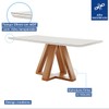 Mesa de Jantar 4 Lugares Kyra/Arizona com Vidro Cinamomo/Off White/Suede Bege - Cel Móveis