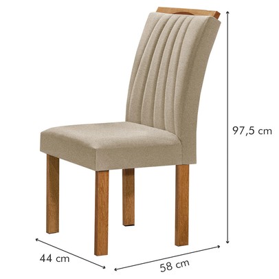 Mesa de Jantar 4 Lugares Kyra/Arizona com Vidro Cinamomo/Off White/Suede Cru - Cel Móveis