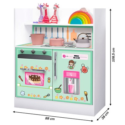 Cômoda Infantil Magia 2 Portas 1 Gaveta Branco Verde - Gabrielli Móveis