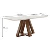 Mesa de Jantar 4 Lugares Kyra/Canela com Vidro Chocolate/Off White/Suede Cinza - Cel Móveis